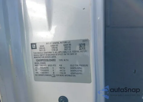 2011 GMC Acadia Sle z USA, uszkodzony, nr VIN 1GKKRPED3BJ284082